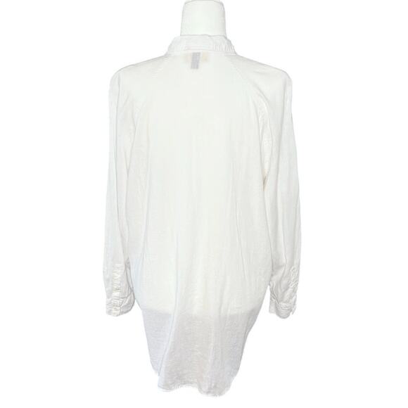Universal Thread Women’s L Linen Button-Up Shirt | White Lightweight Casual Top - Picture 3 of 10